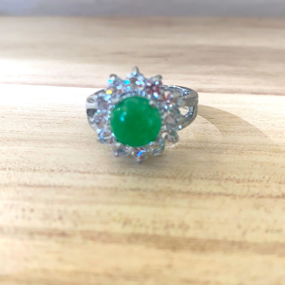 Gemstone ring. Natural jade ring. Lucky jade rings